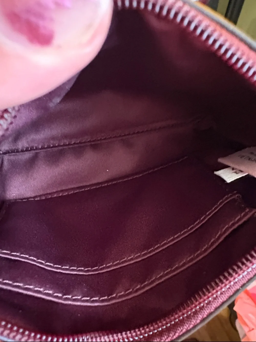 Coach‎ Burgundy Patent Leather Wristlet Clutch with Bow